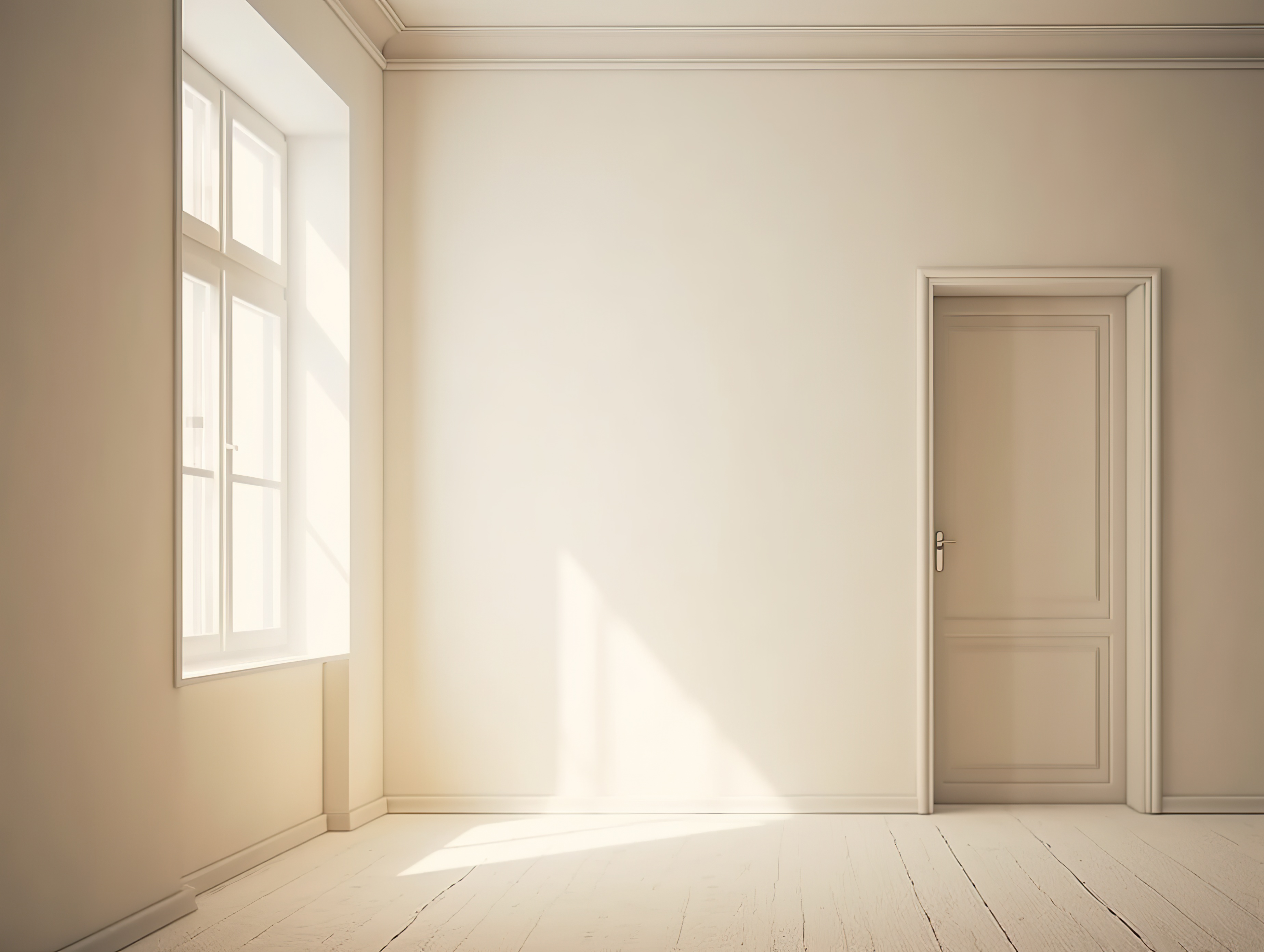 White room with window and door