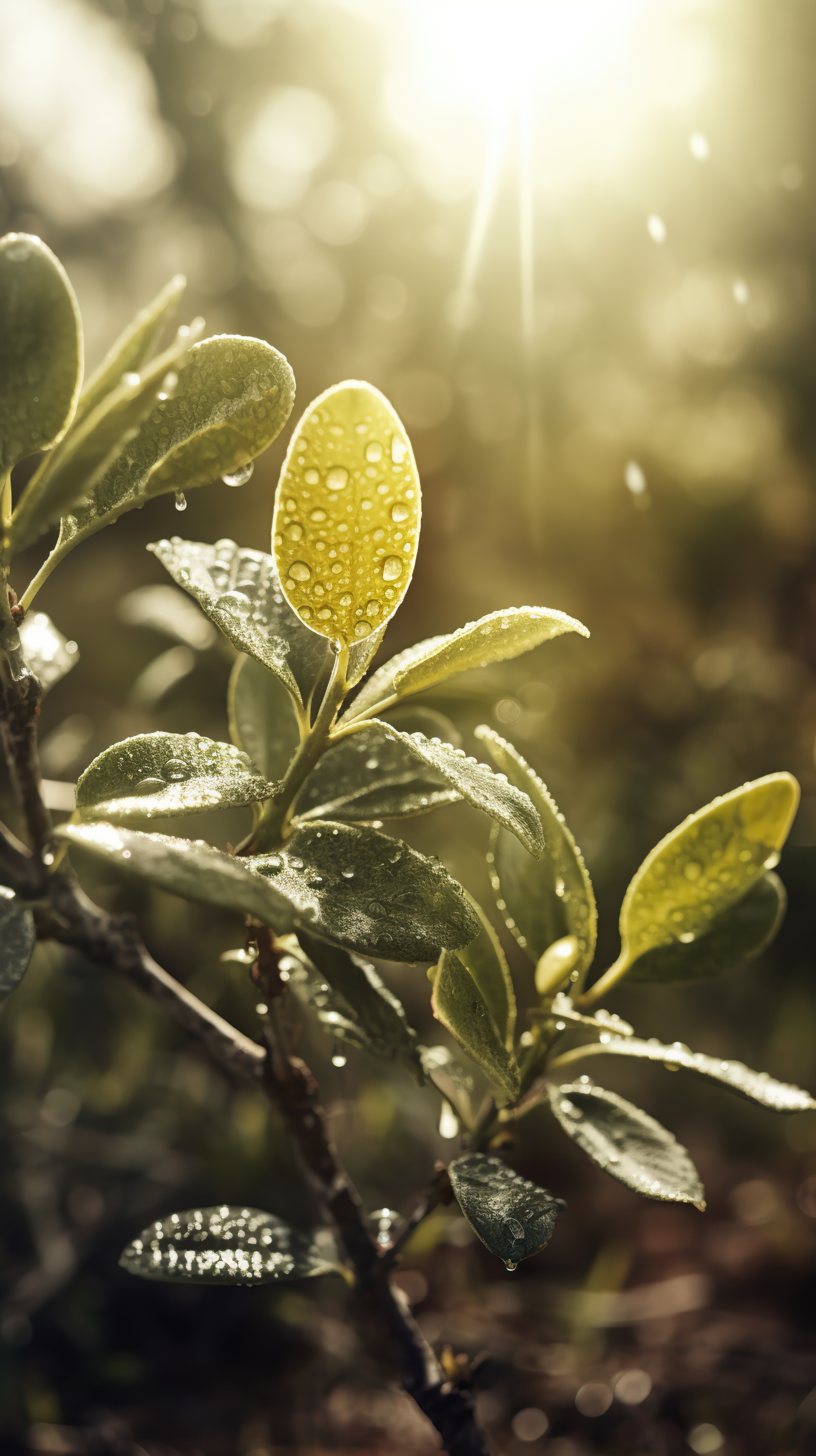 lemon tree with water drops and meadow background