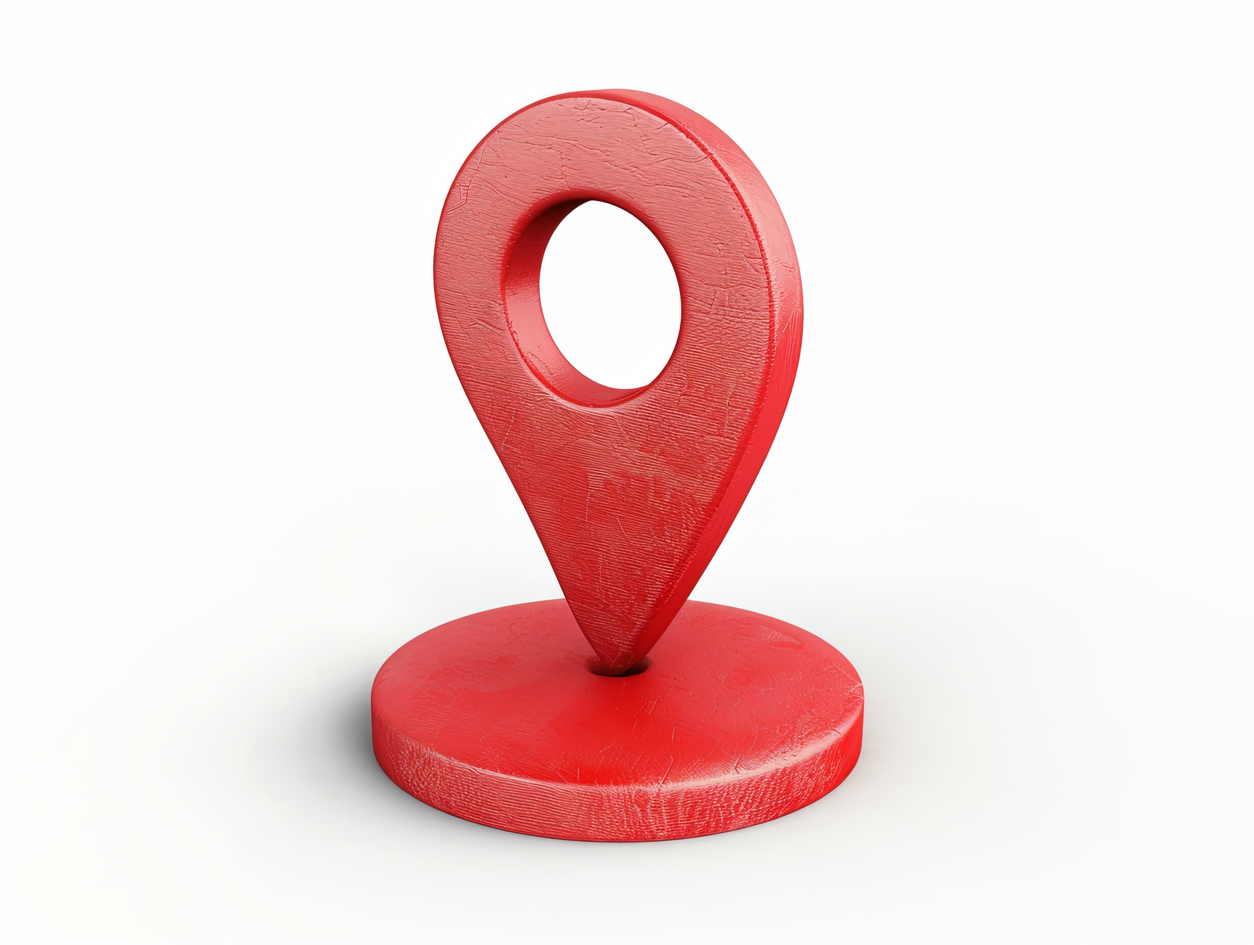 3D red pin map location pointer icon