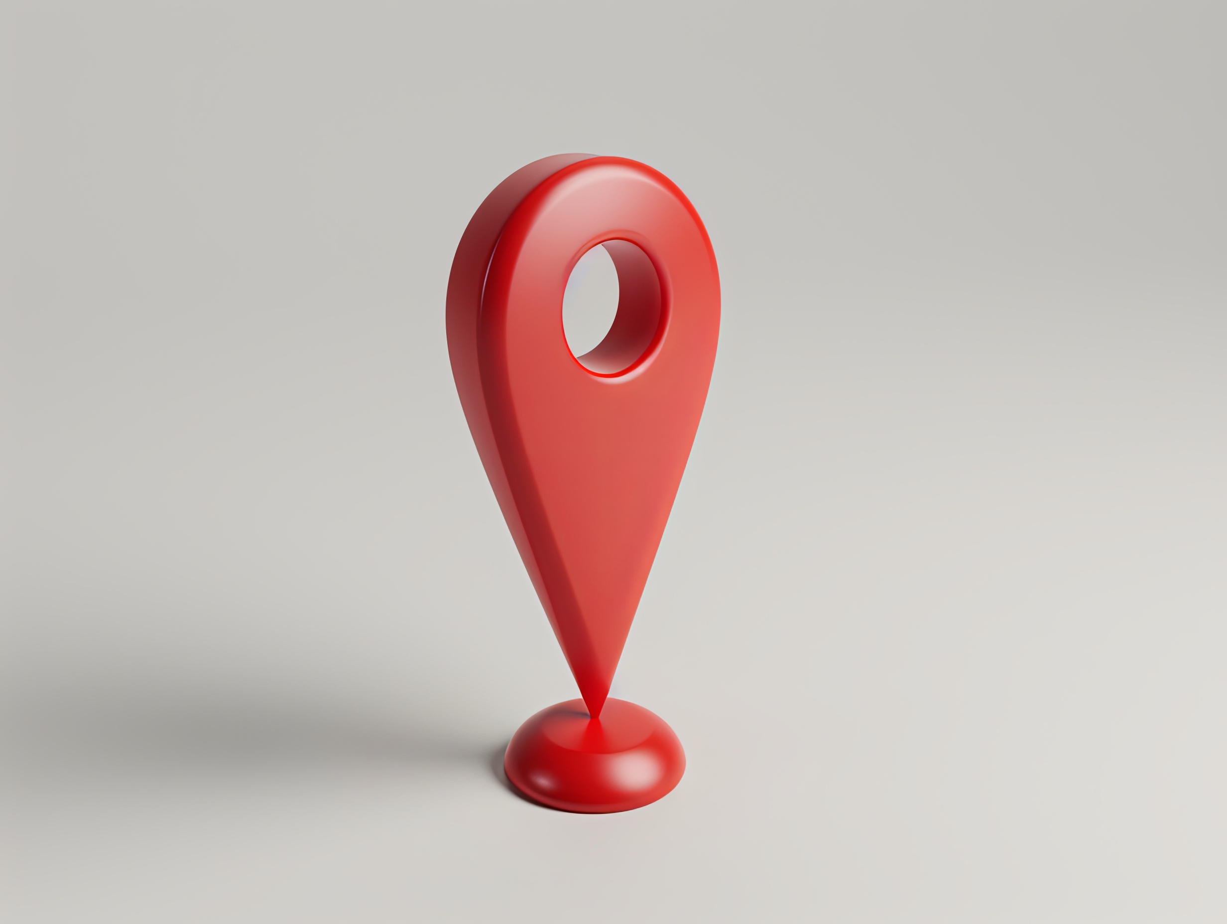 3D red pin map location pointer icon