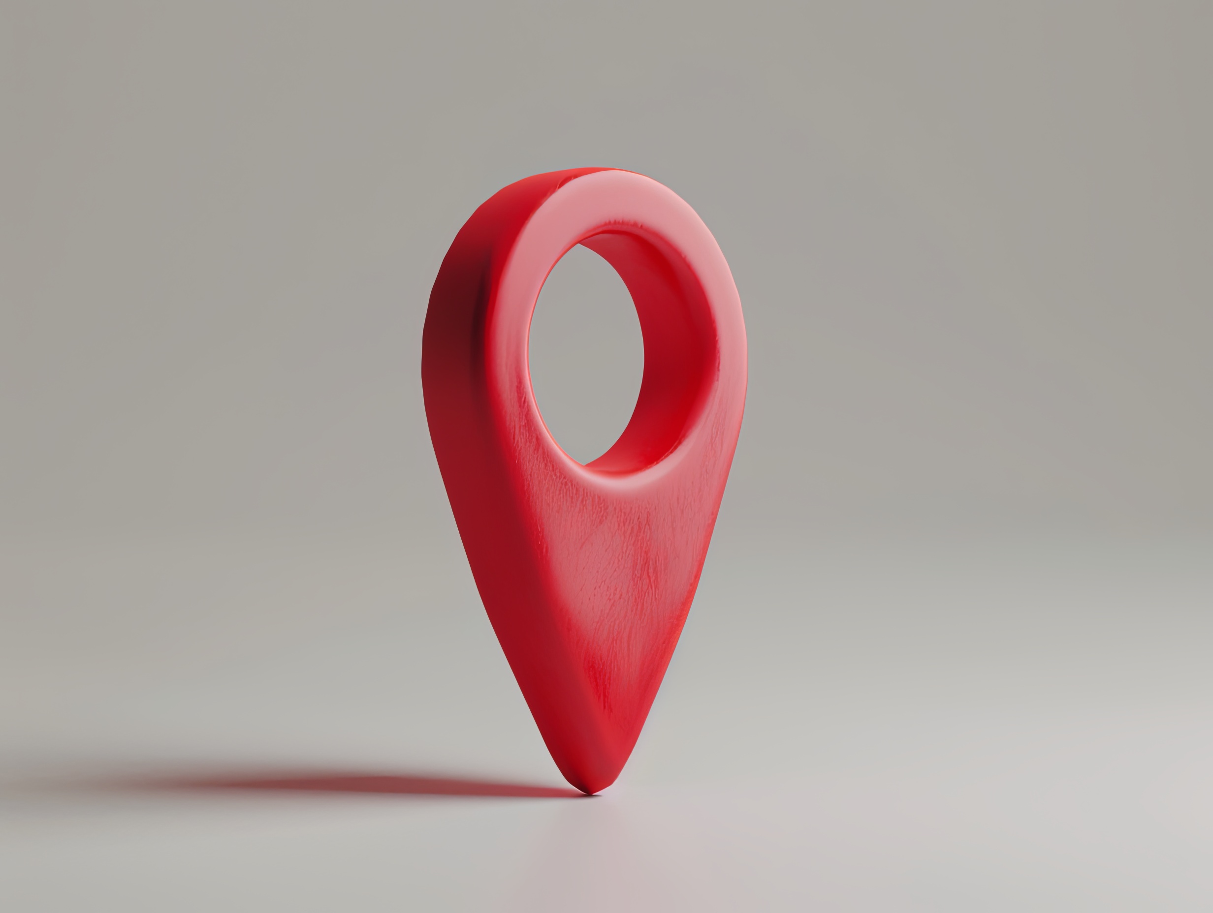 3D red pin map location pointer icon