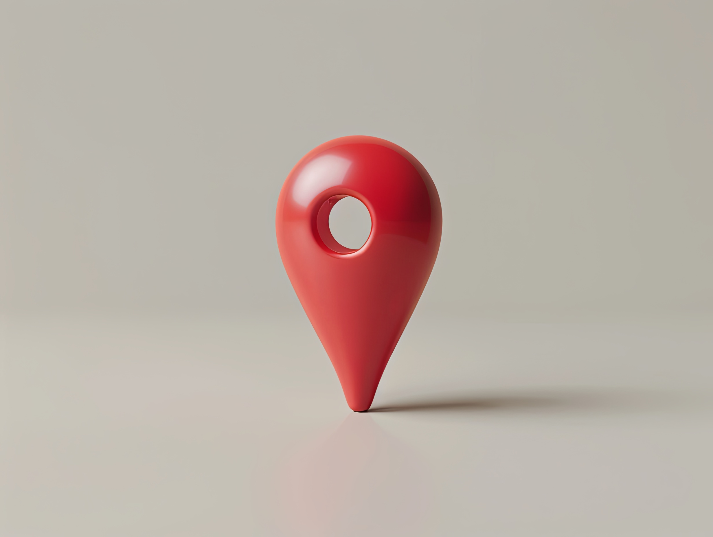 3D red pin map location pointer icon