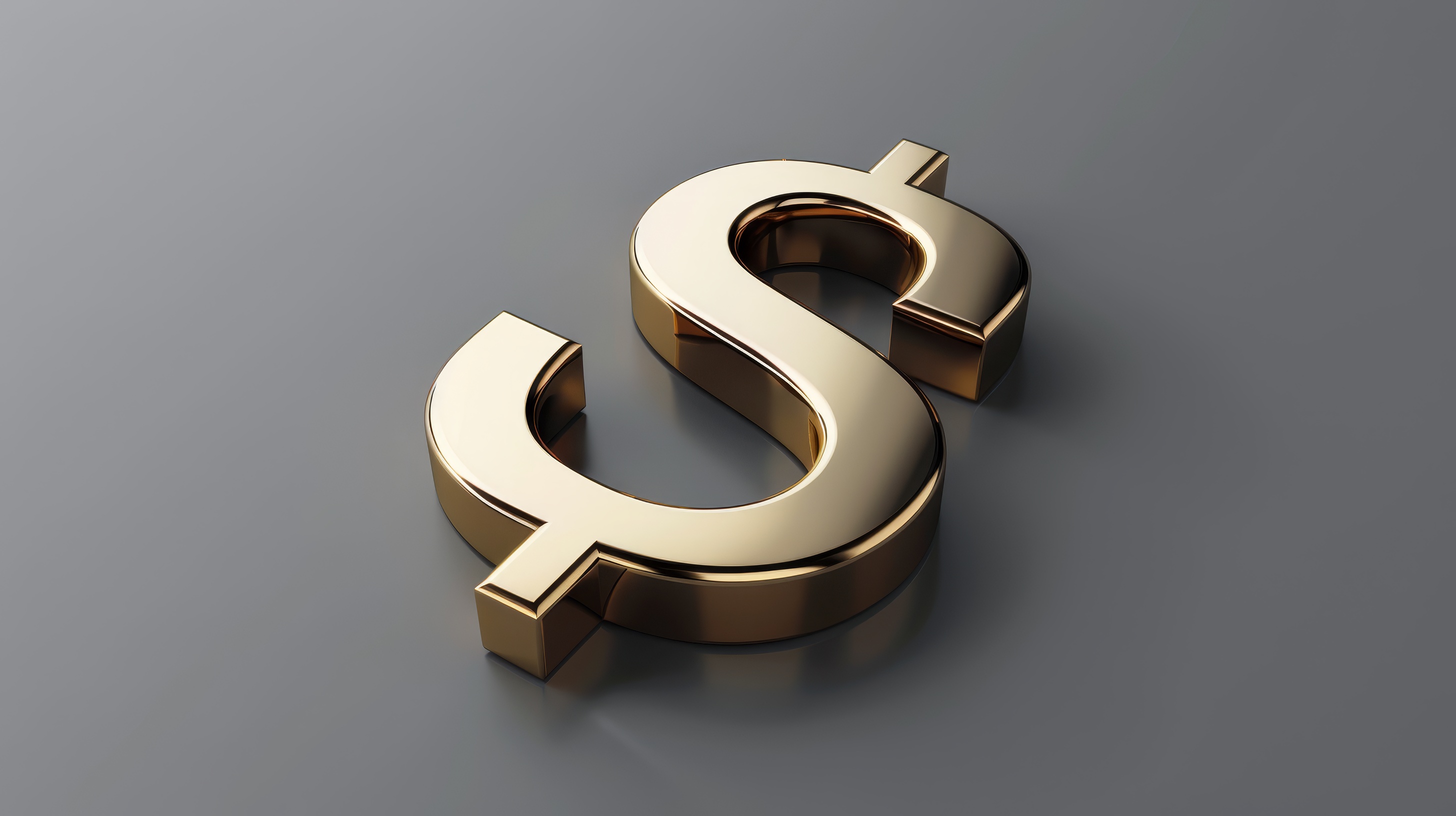 3d golden dollar sign