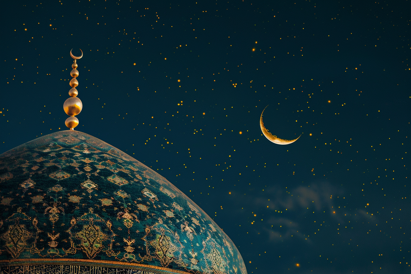 A Ramadan moon and the mosque