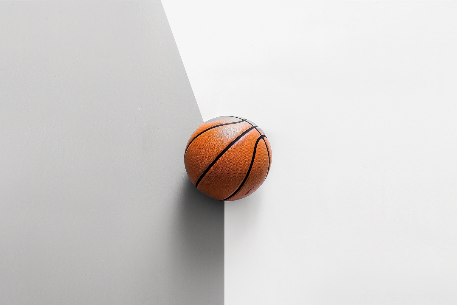 A basketball in a light background