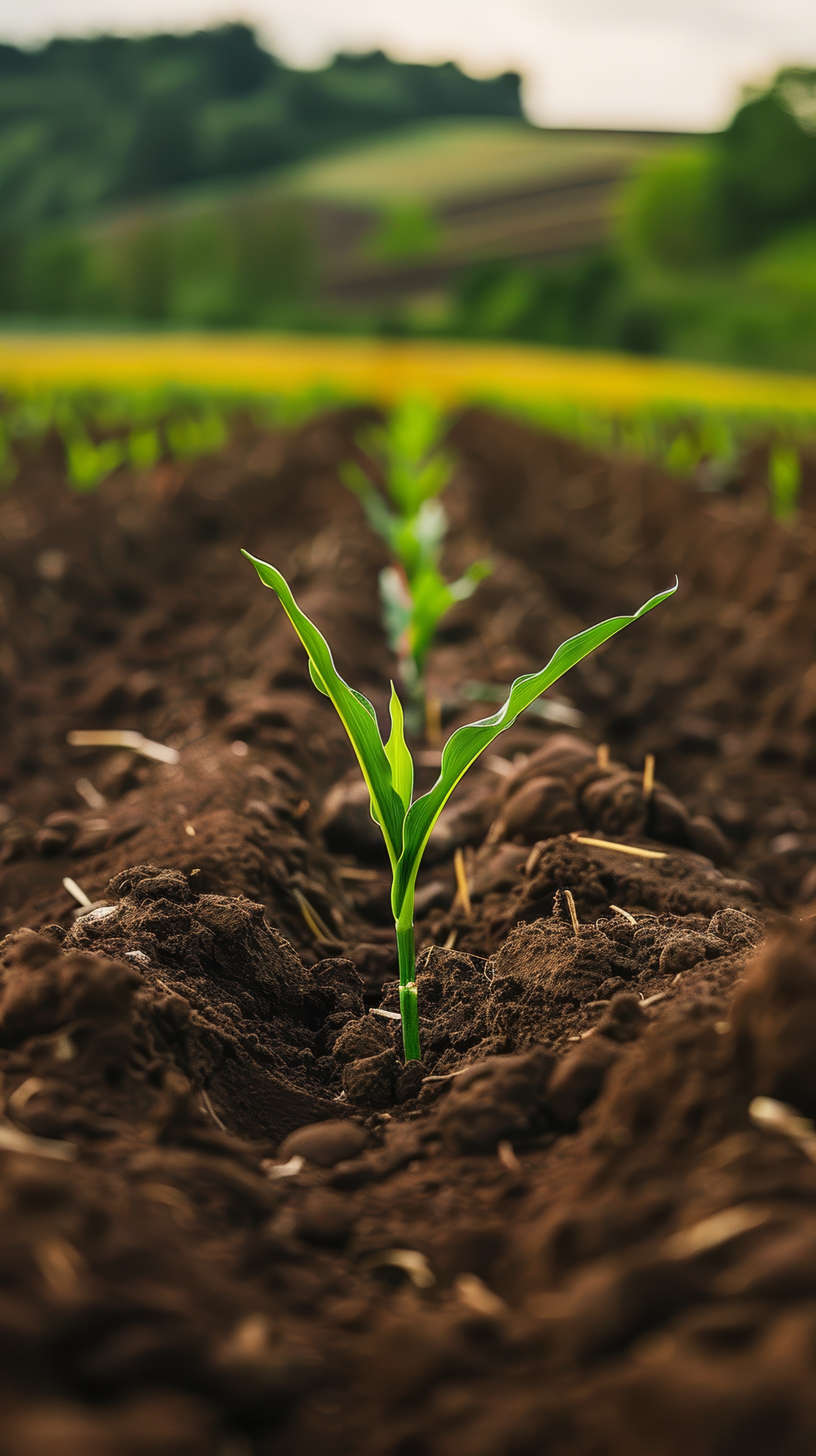 Agriculture plant seedling growing in garden