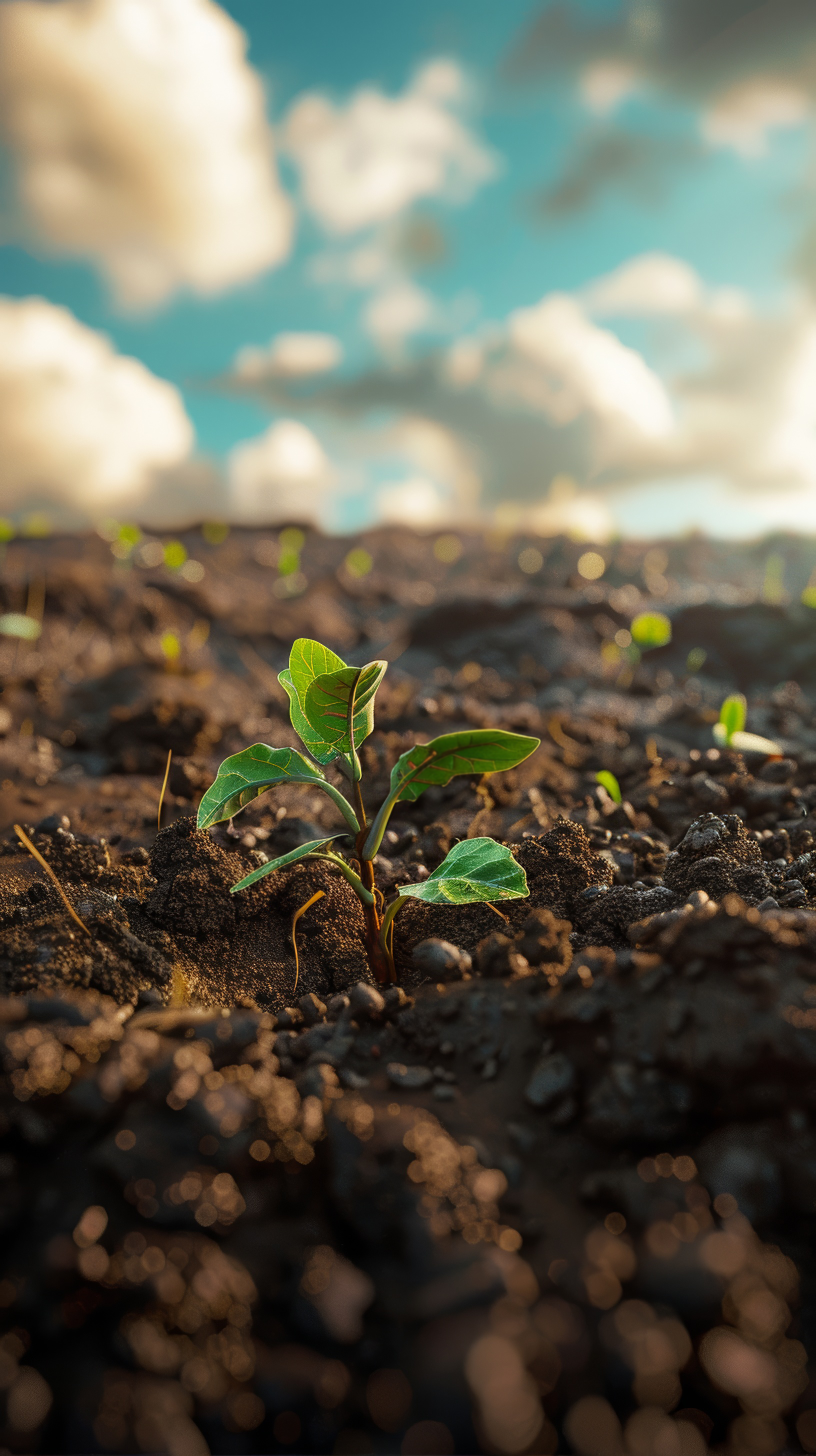 Agriculture plant seedling growing in garden