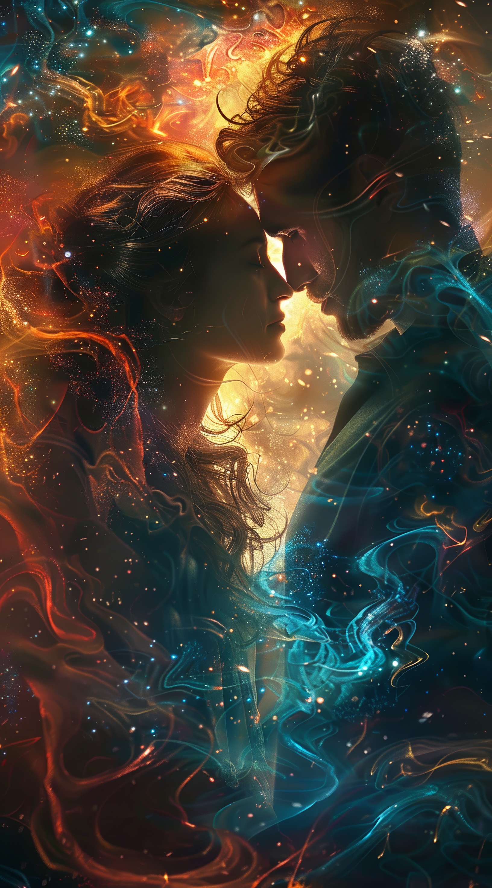 Beautiful cosmic love between man and women