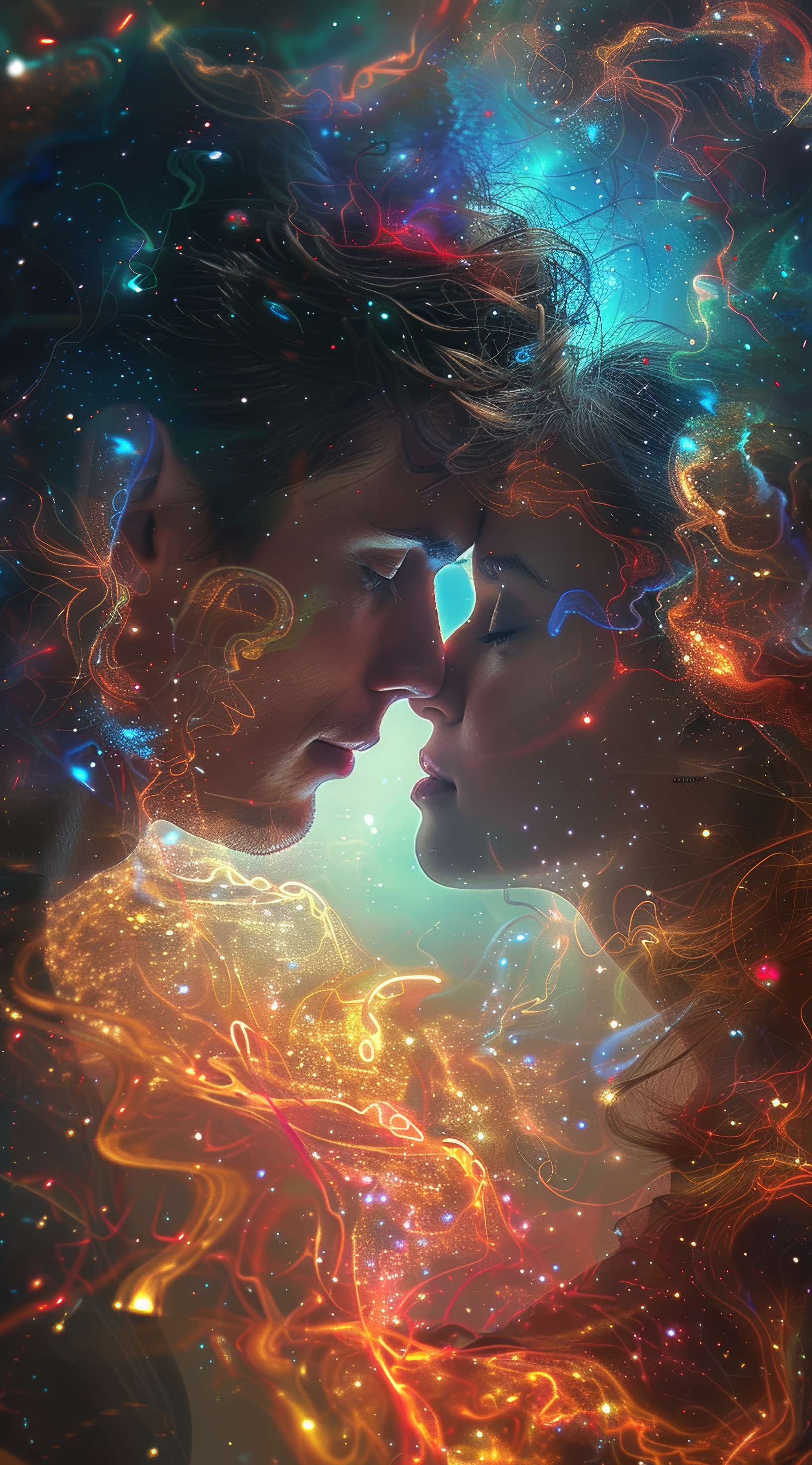 Beautiful cosmic love between man and women