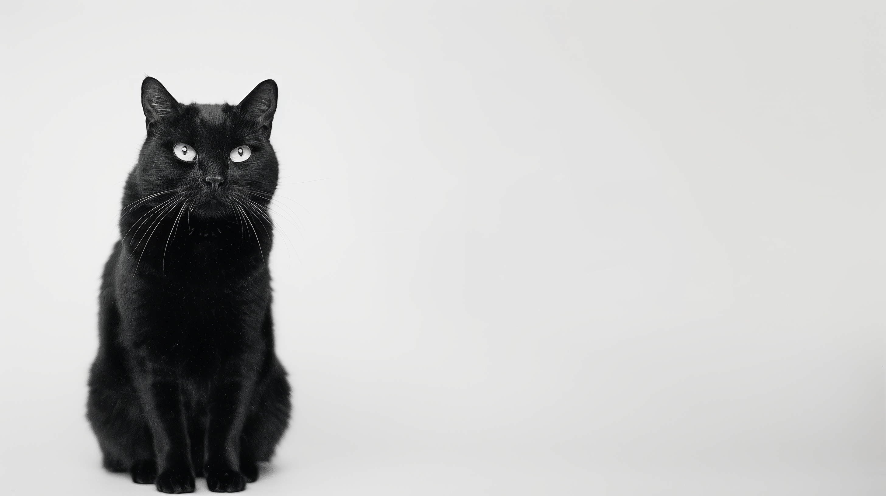 Black Cat on white background