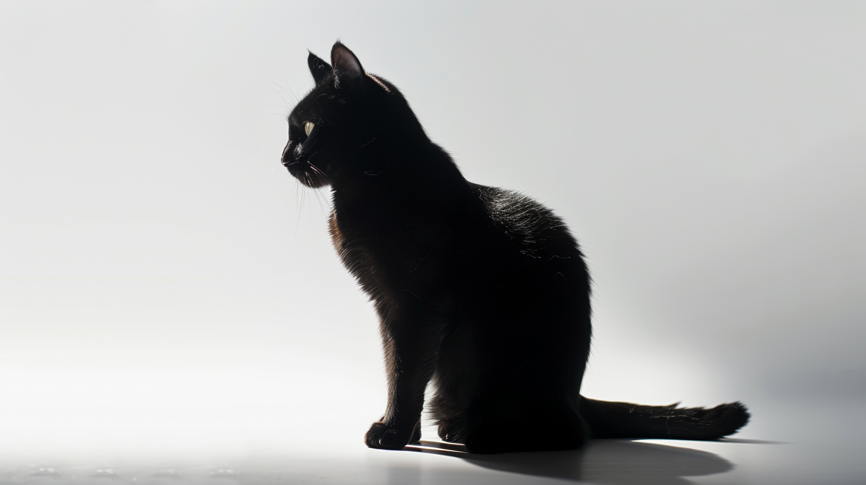 Black Cat on white background