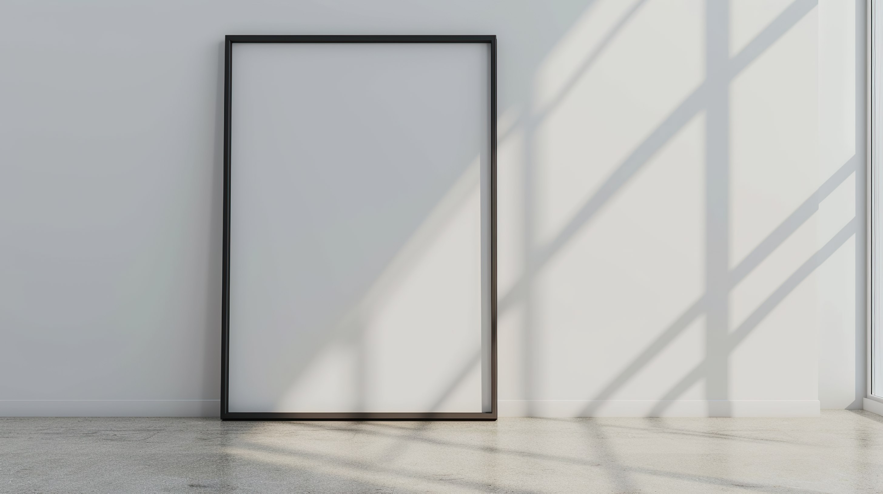 Blank frame for mockup, frame hanging on a wall