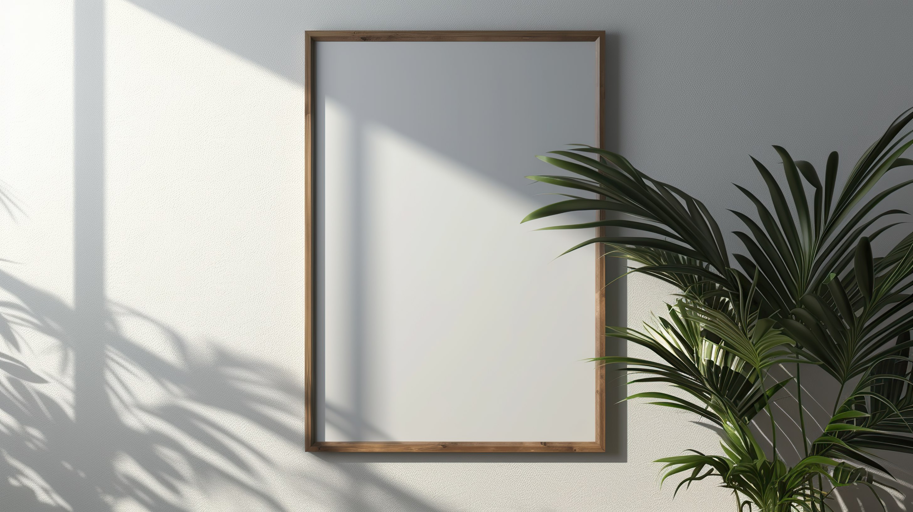 Blank frame for mockup, frame hanging on a wall