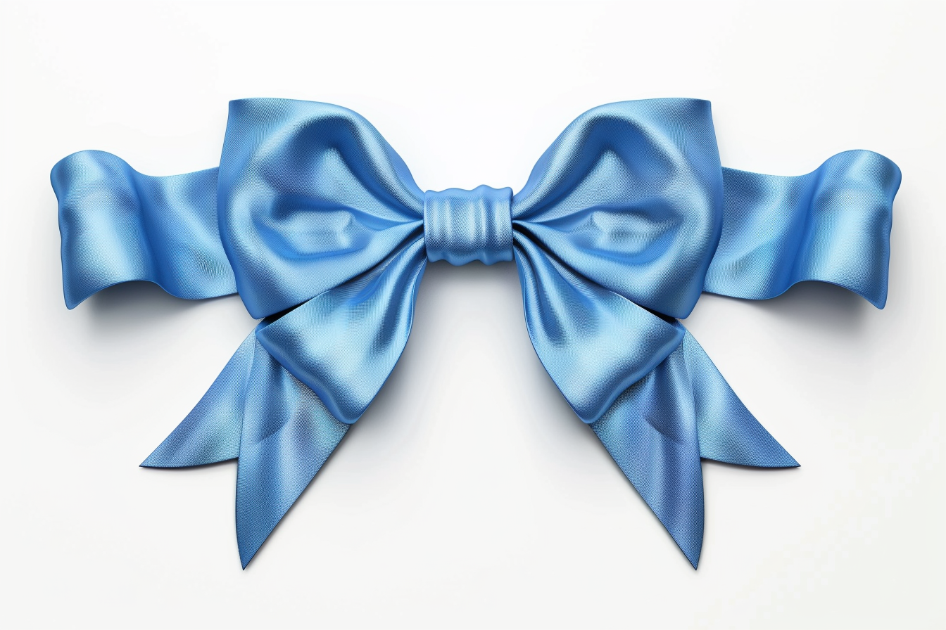 Blue Ribbon Bow isolated on White Background