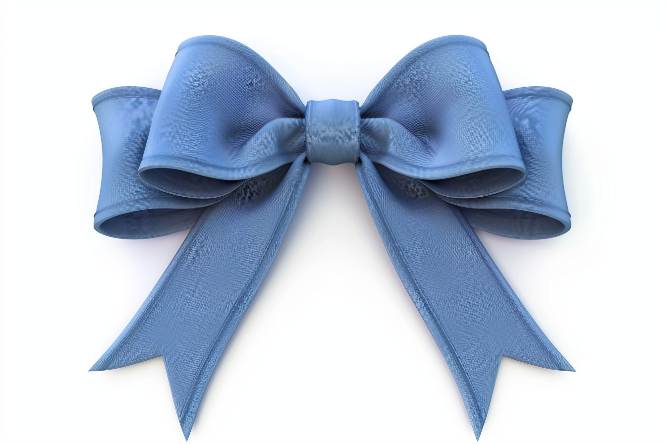 Blue Ribbon Bow isolated on White Background