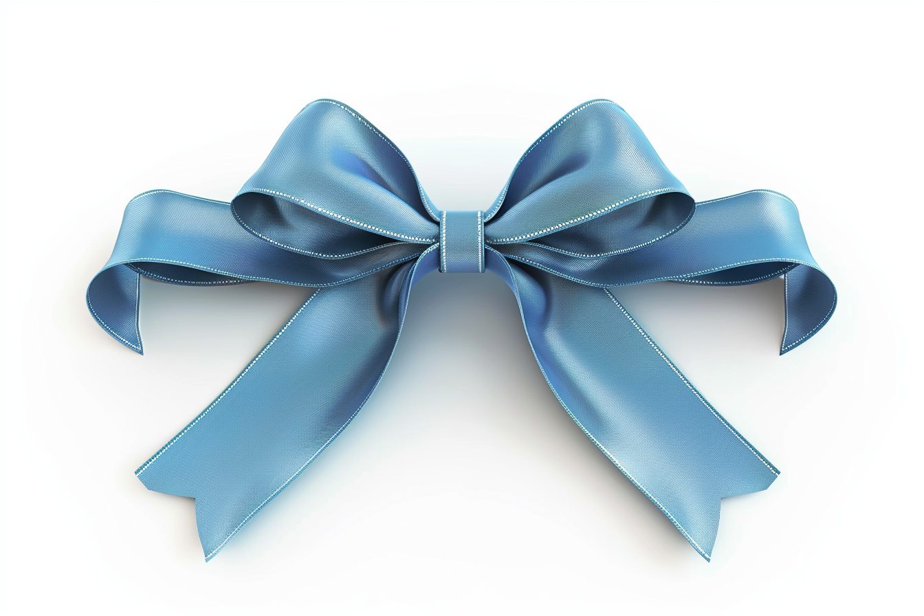 Blue Ribbon Bow isolated on White Background