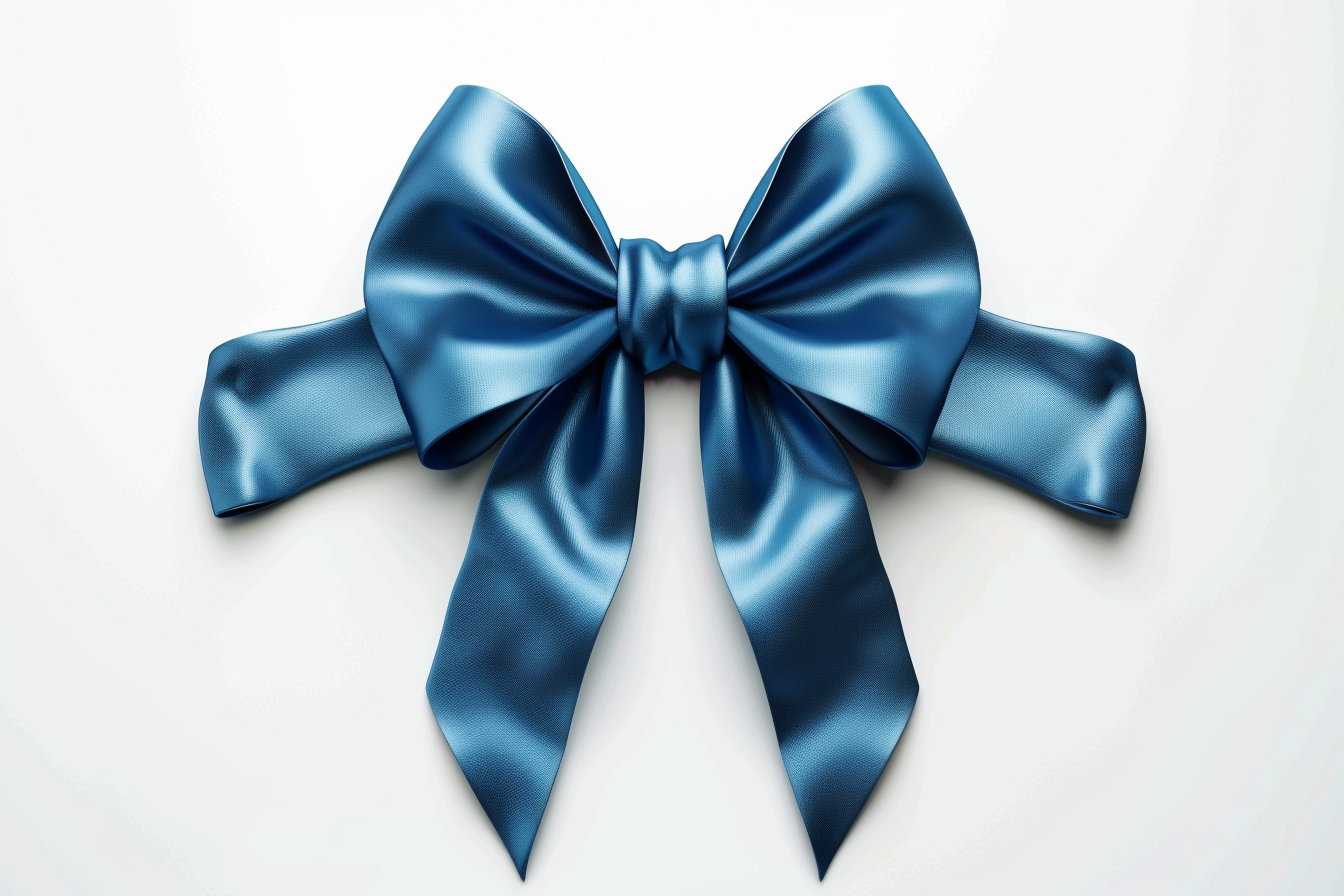 Blue Ribbon Bow isolated on White Background