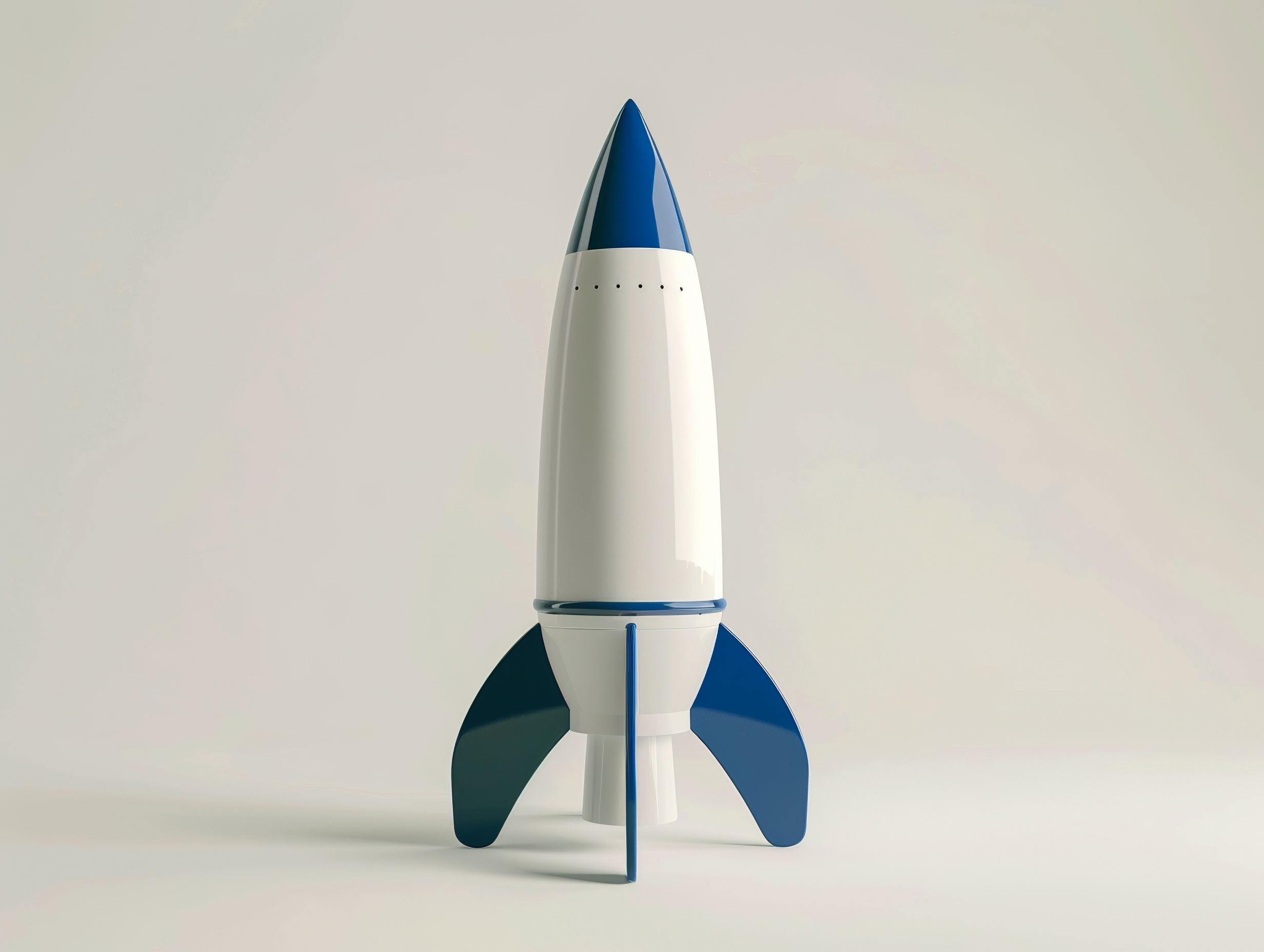 Blue toy rocket space ship, isolated on white