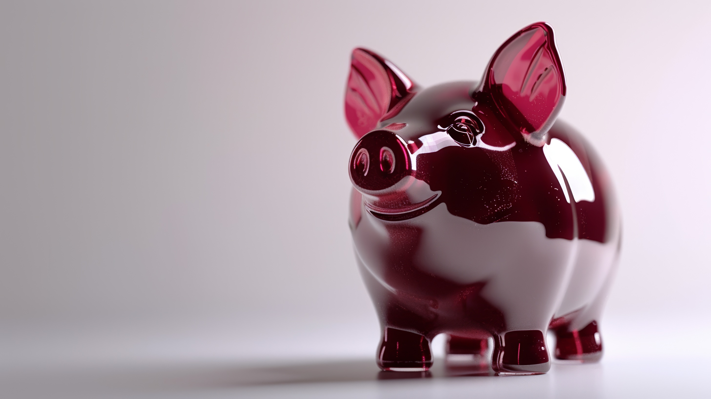 Ceramic piggy bank on a white background