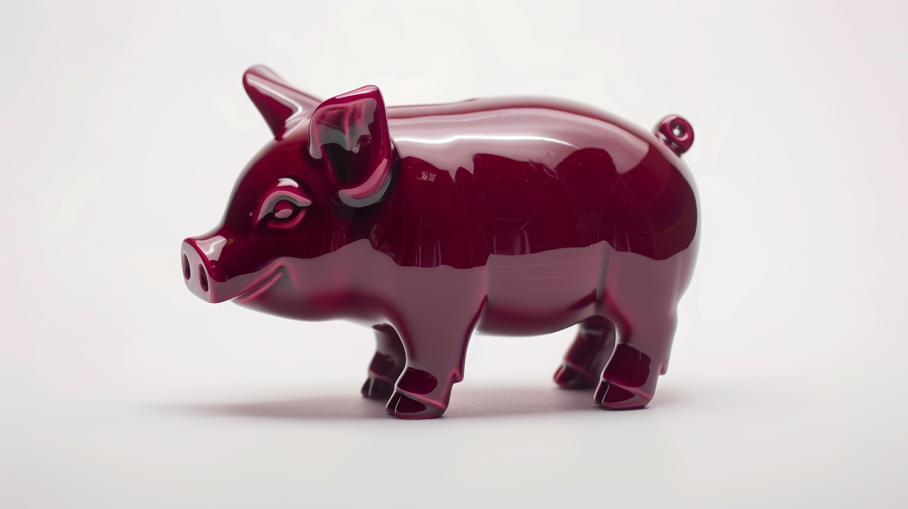 Ceramic piggy bank on a white background