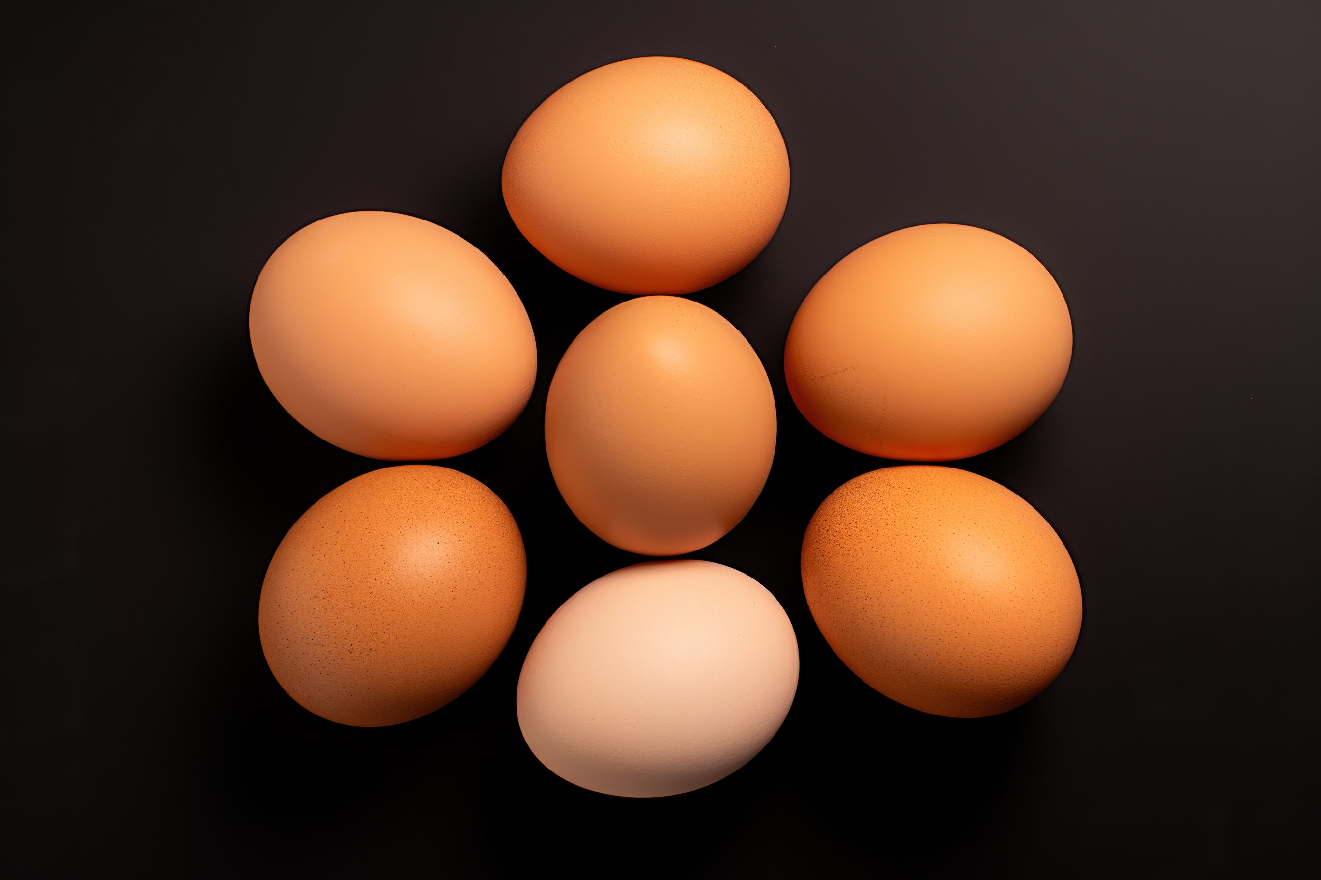 Chicken eggs isolated on dark background