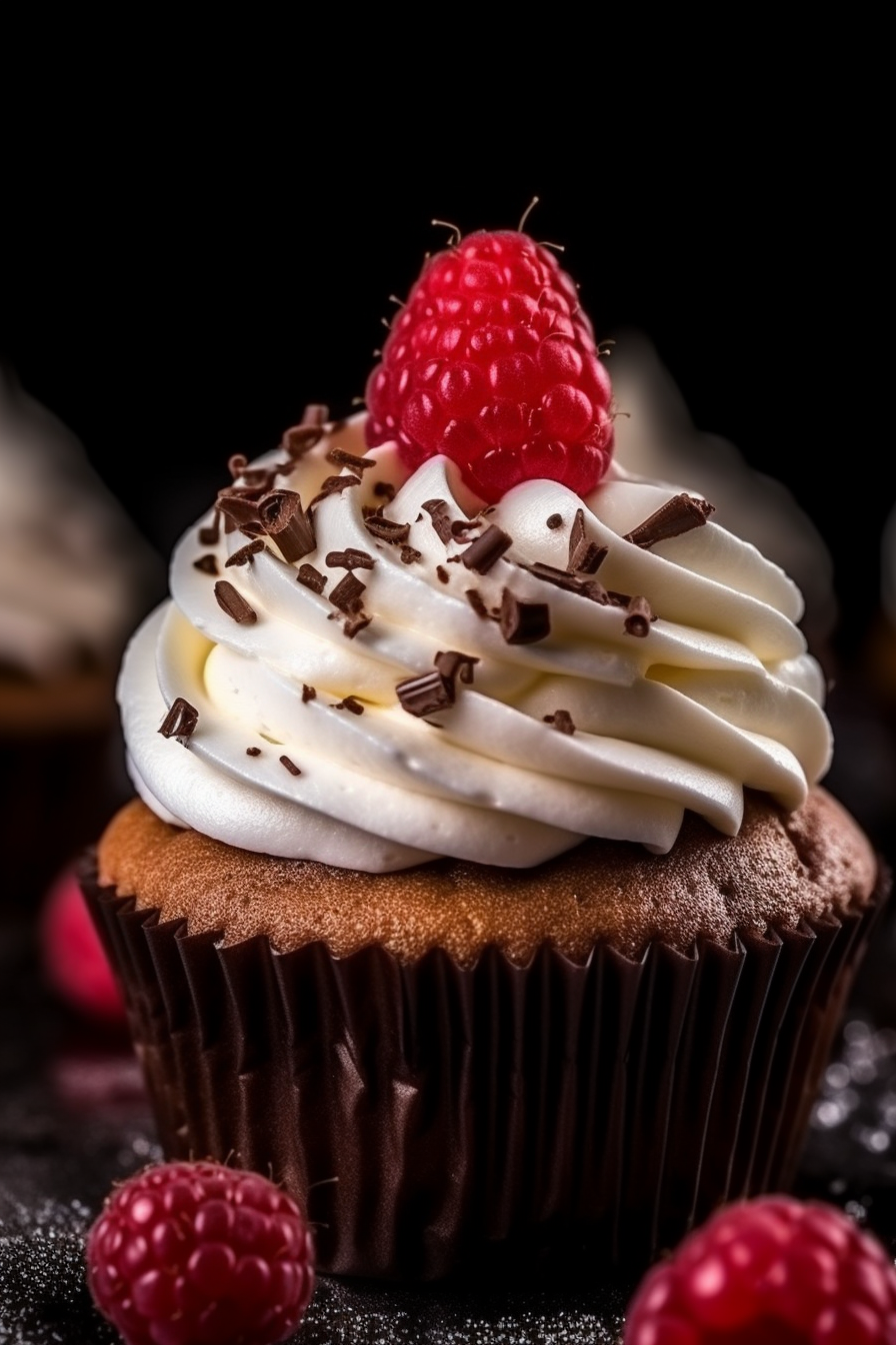 Chocolate and raspberry cupcake