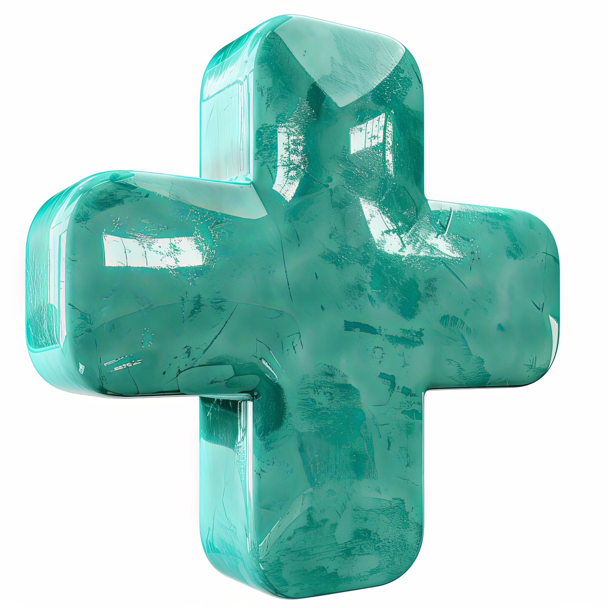 Cross 3d icon, Plus sign pharmacy green symbol for hospital and emergency, Medicine concept