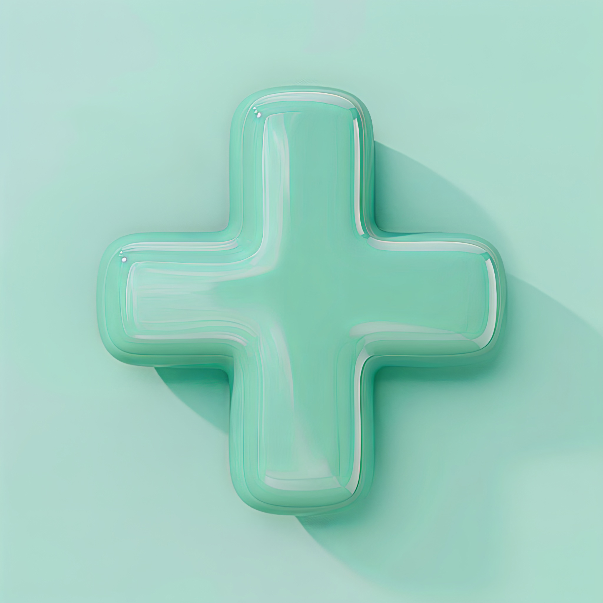 Cross 3d icon, Plus sign pharmacy green symbol for hospital and emergency, Medicine concept