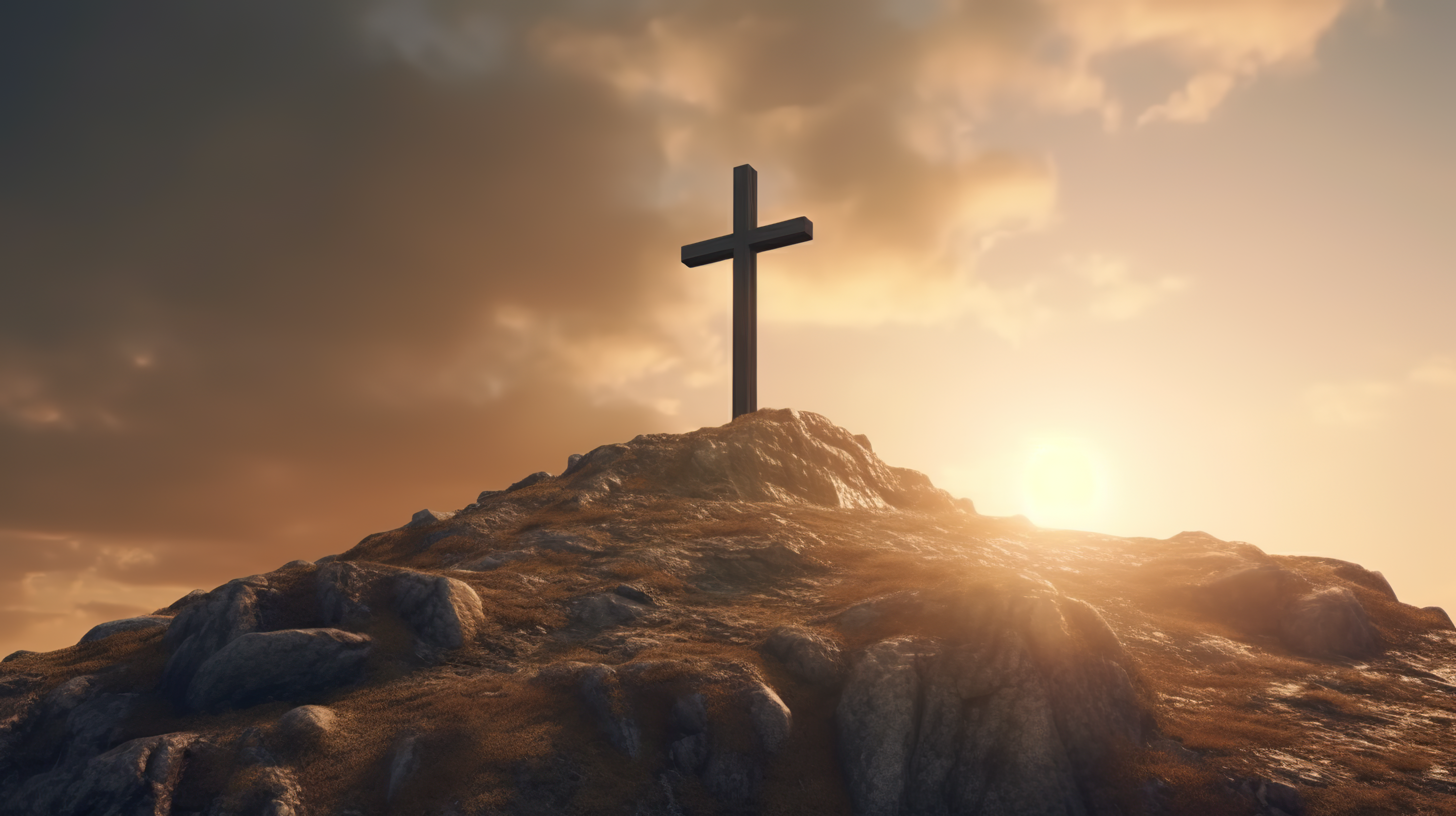 Crucifixion Of Jesus Christ - Cross At Sunset