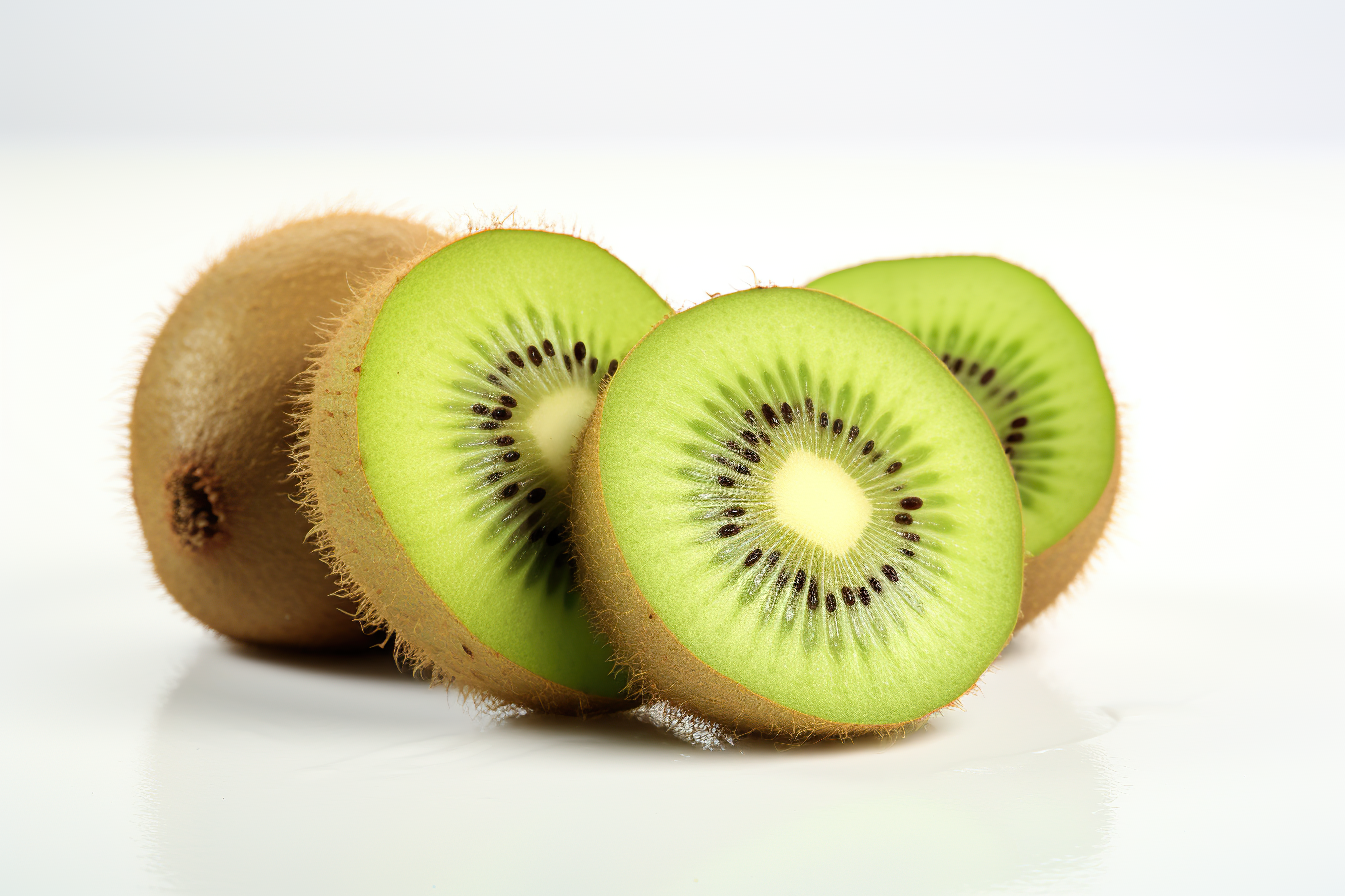 Delicious ripe kiwi fruits, isolated on white background