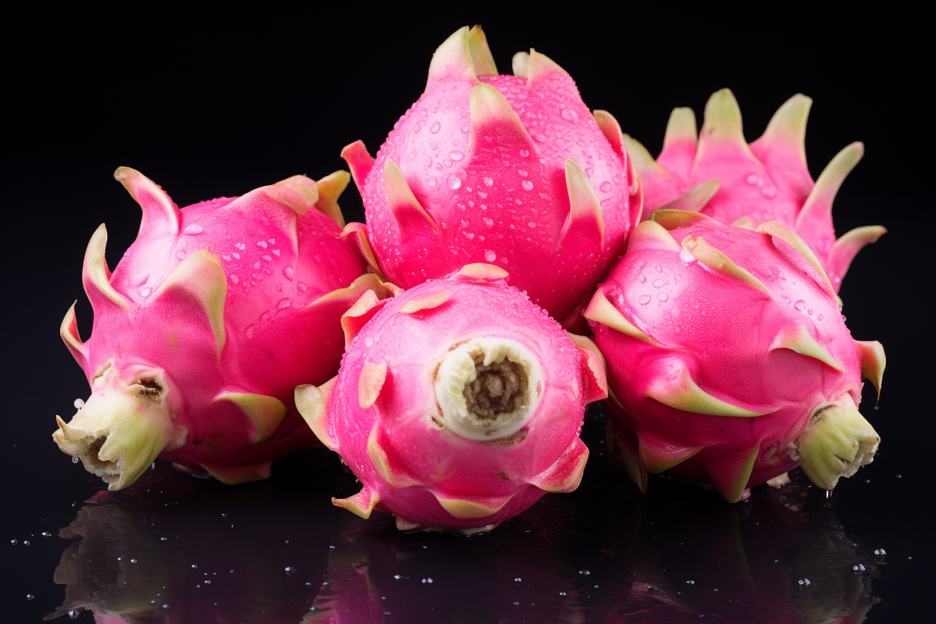 Dragon fruit isolated on dark background