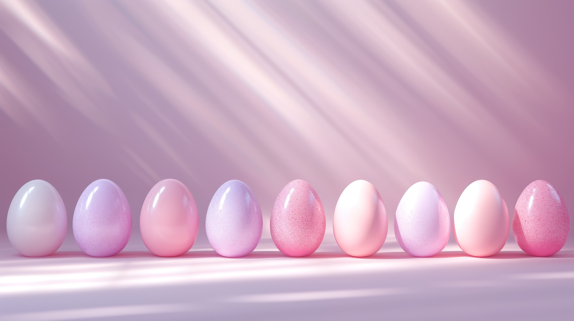 Easter eggs on pink background