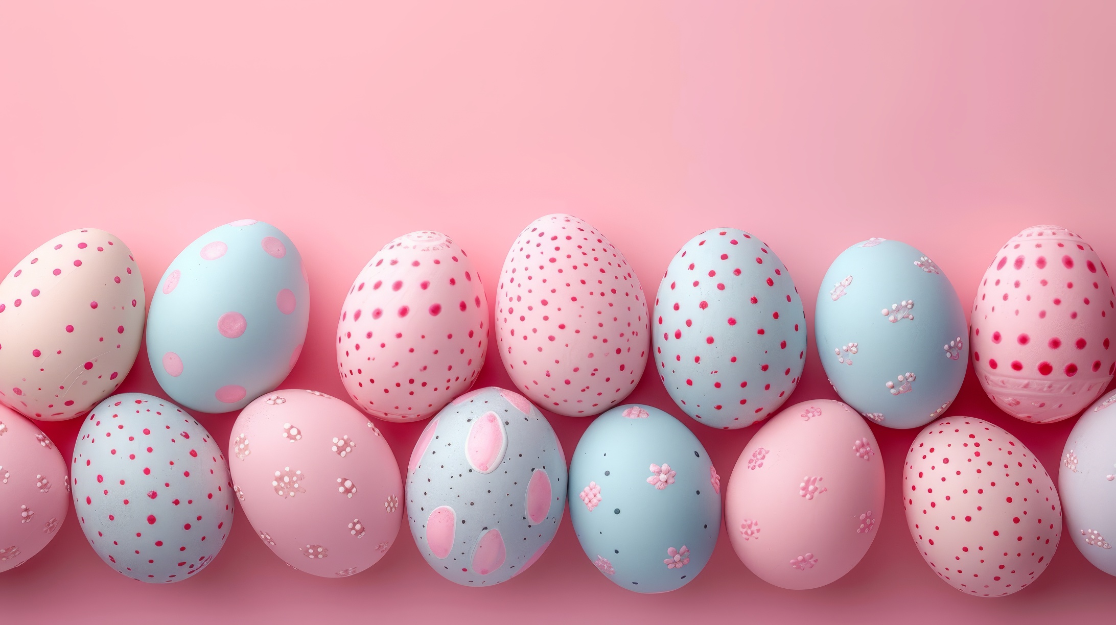 Easter eggs on pink background