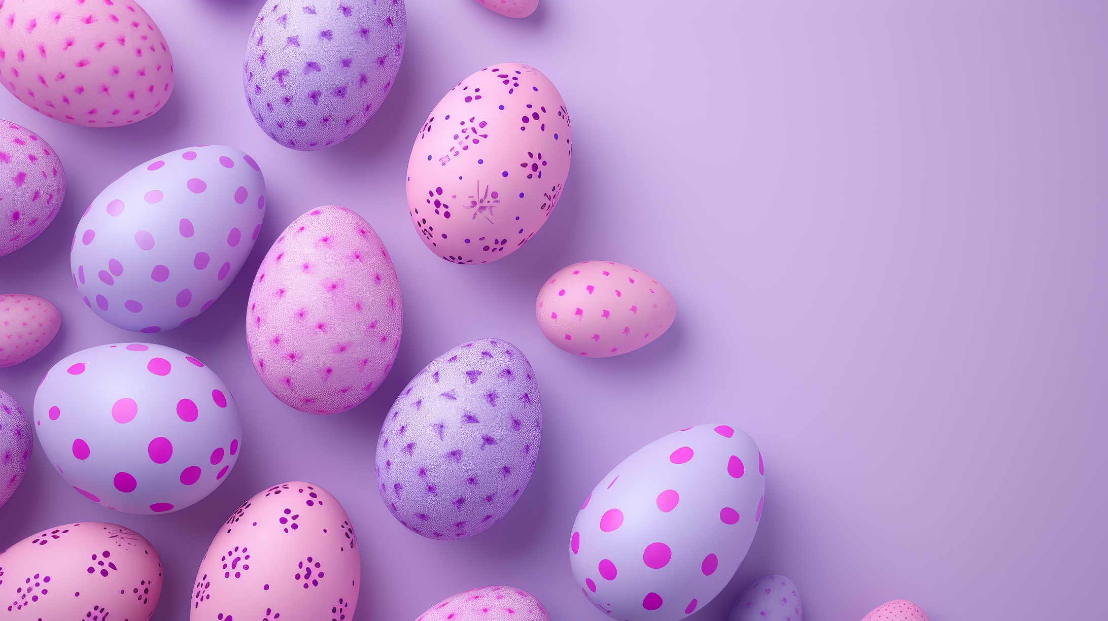 Easter eggs on pink background