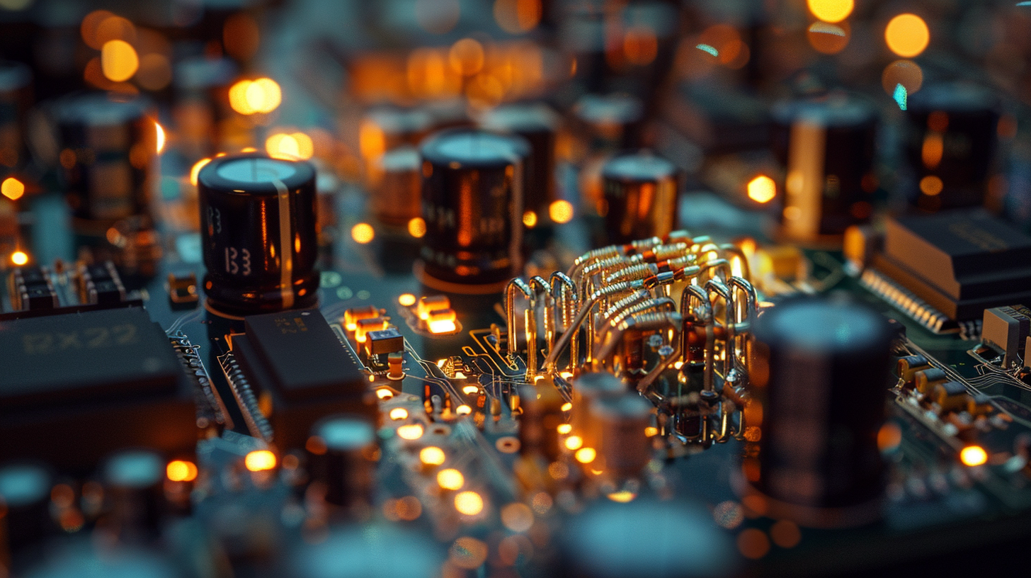 Electronic chip component on circuit board