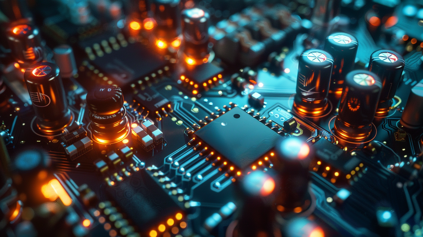 Electronic chip component on circuit board