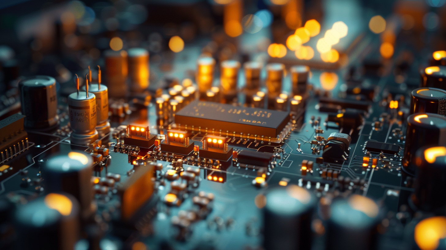 Electronic chip component on circuit board