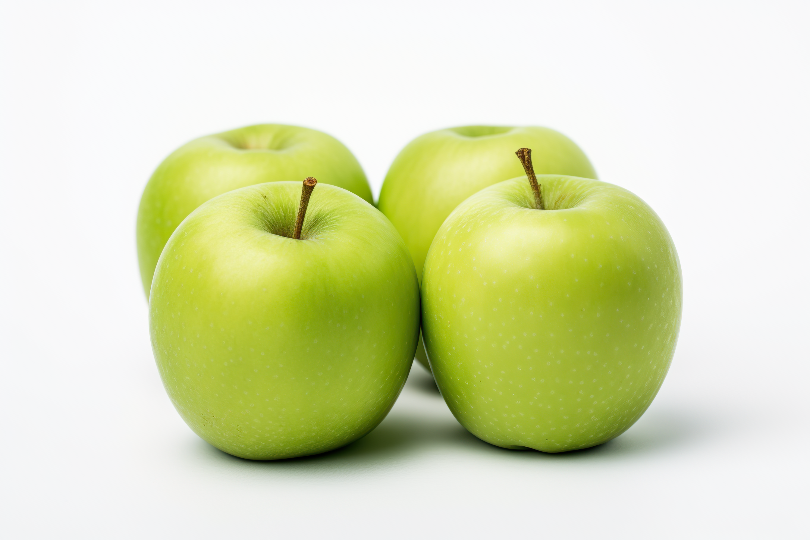 Fresh green apples isolated on white background