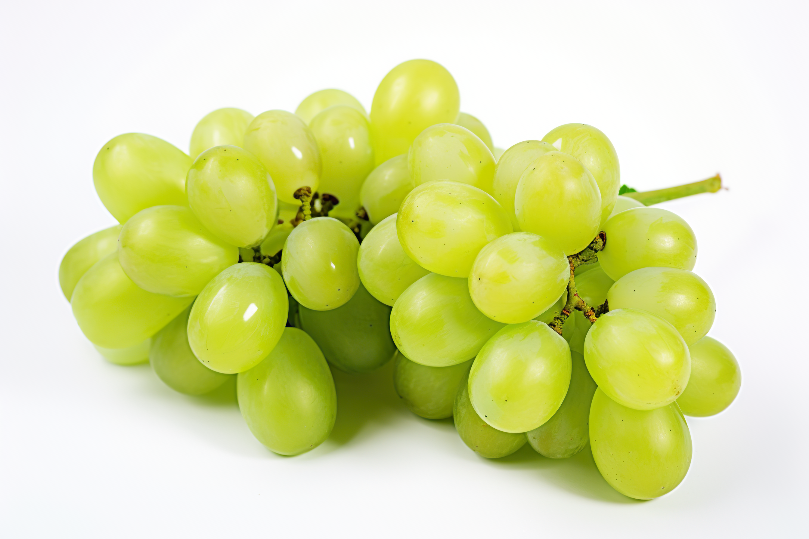 Fresh green grape isolated on white background