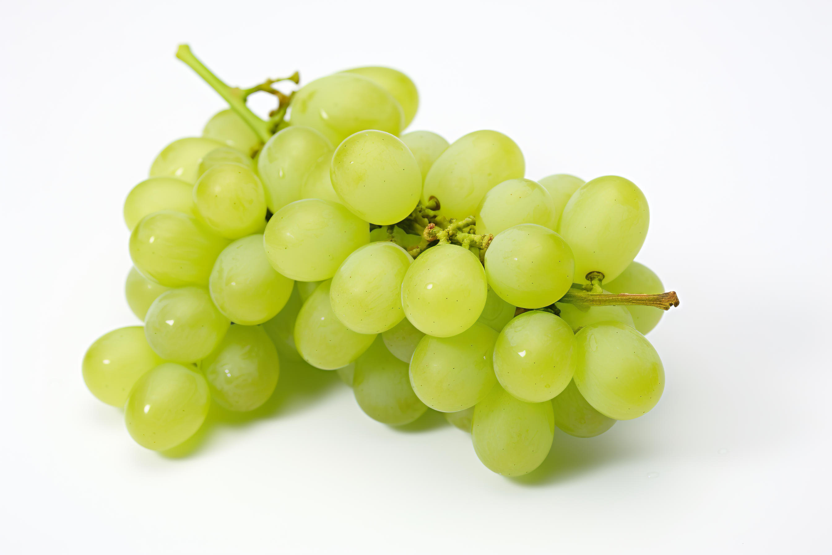 Fresh green grape isolated on white background