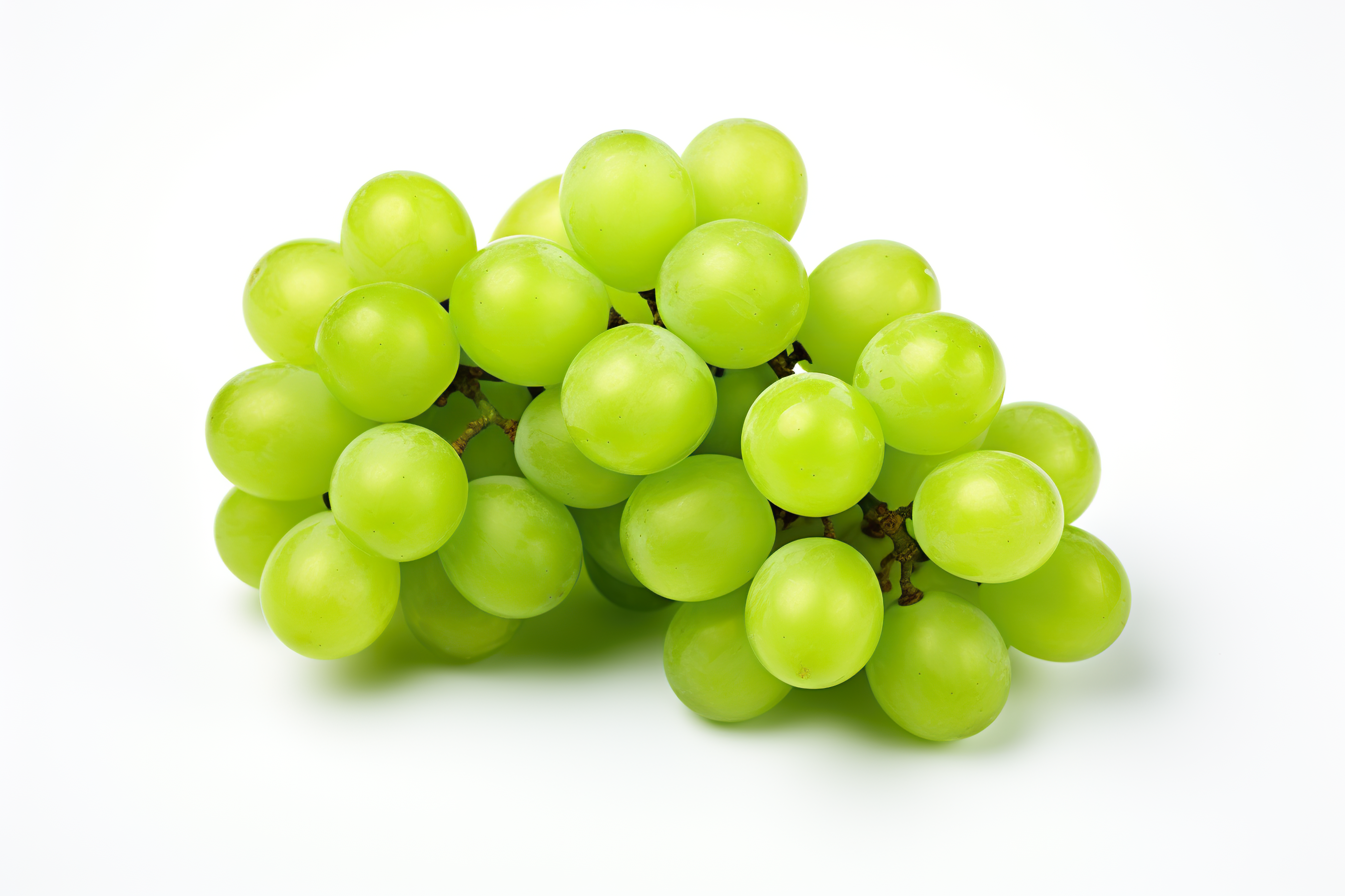 Fresh green grape isolated on white background