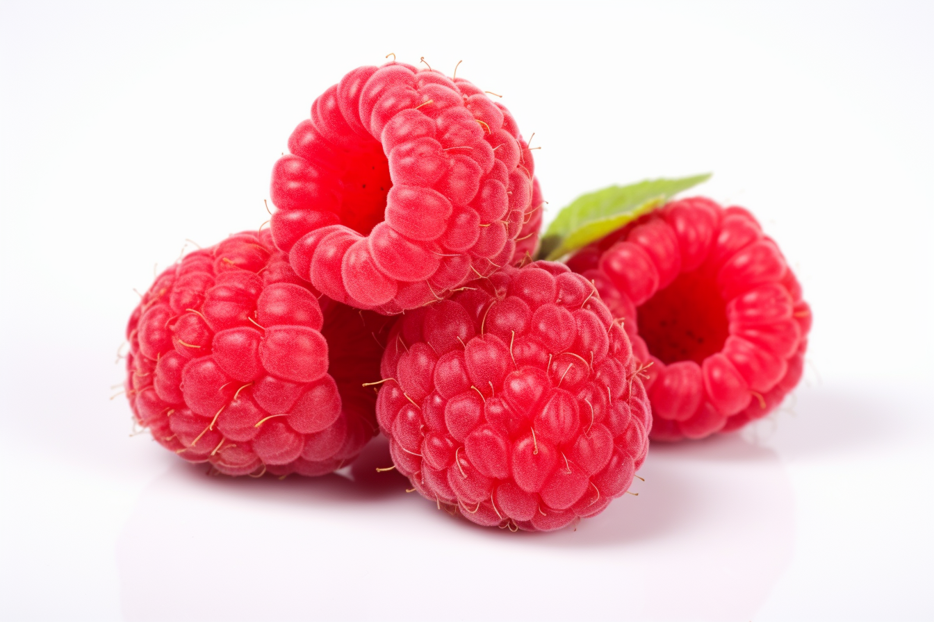 Fresh raspberry isolated on white background