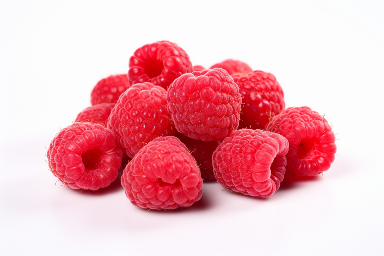 Fresh raspberry isolated on white background