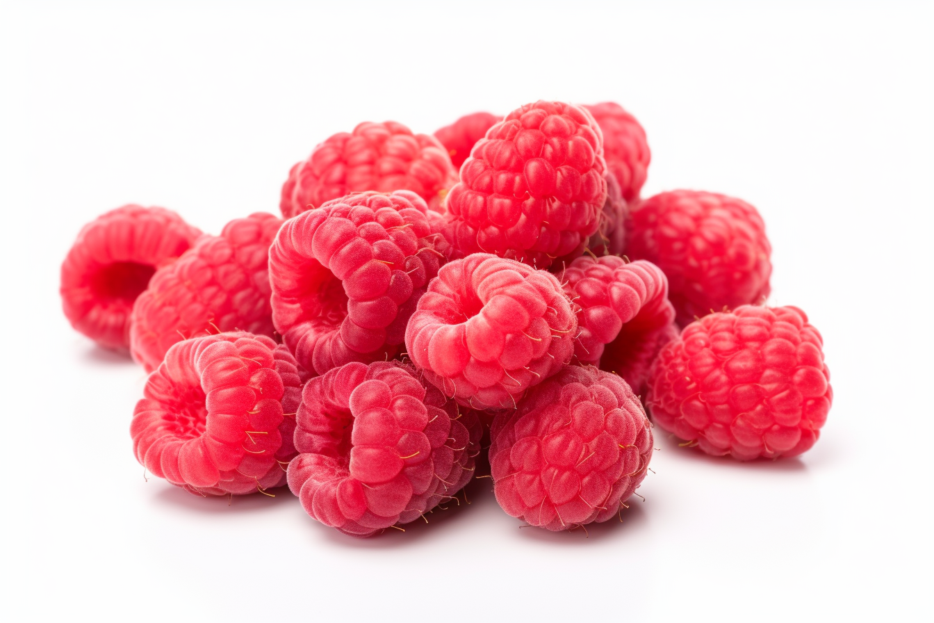 Fresh raspberry isolated on white background