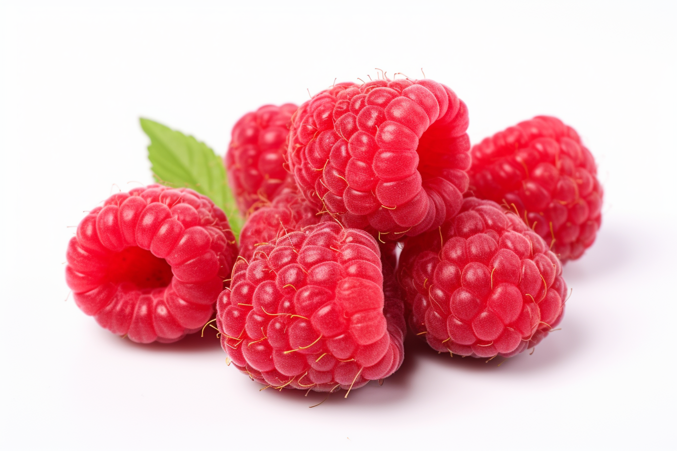 Fresh raspberry isolated on white background