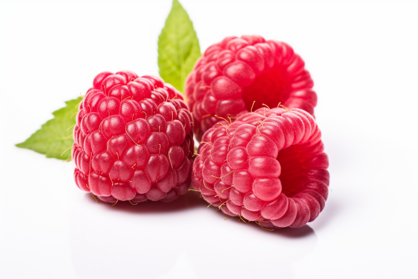 Fresh raspberry isolated on white background