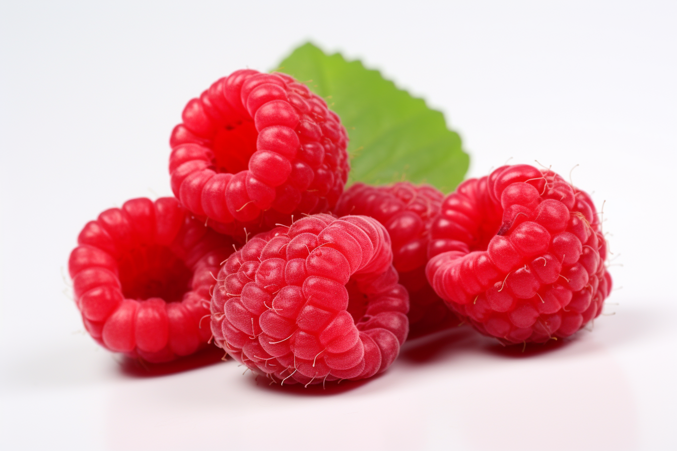 Fresh raspberry isolated on white background