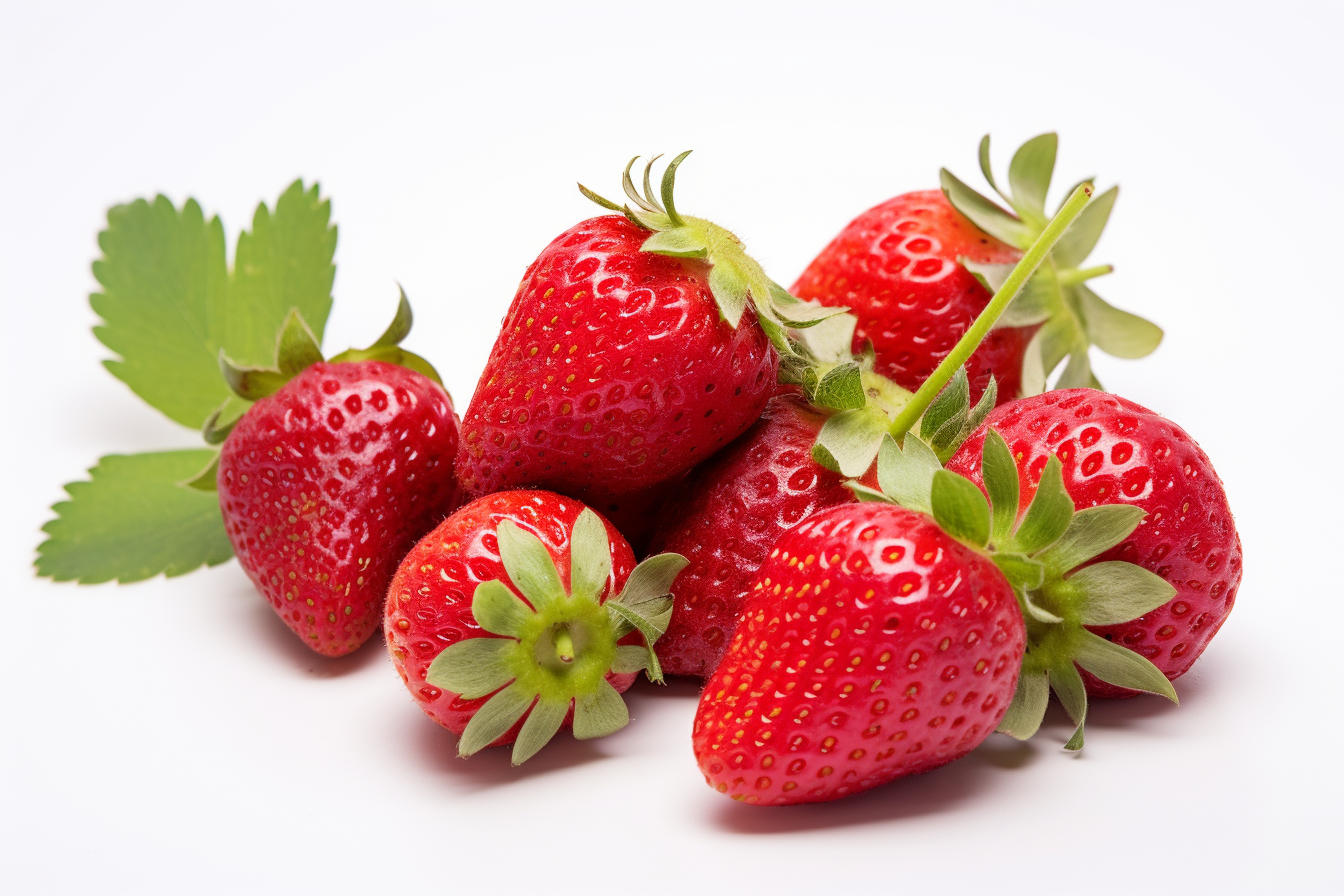 Fresh strawbrries isolated on white background