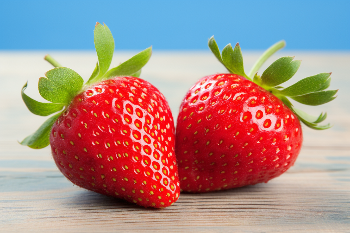 Two fresh strawbrries isolated