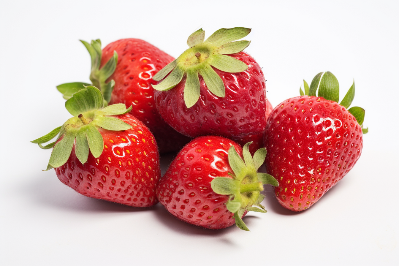 Fresh strawbrries isolated on white background